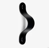 Zawiasy, okucia i inne akcesoria - Uchwyt meblowy podłużny Pin-Pin Skórzany czarny z czarnym - miniaturka - grafika 1