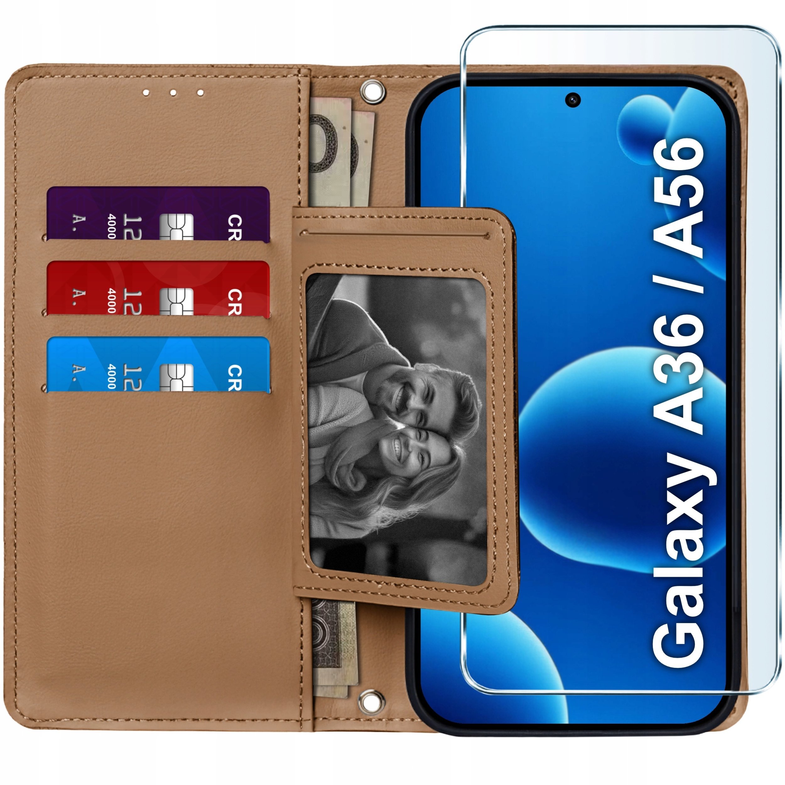 ETUI z klapką do Samsung A36 5G A56 5G Zamykane Magnetyczne + SZKŁO 9H