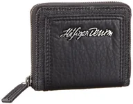 Portfele - Hilfiger Denim Damska zima średnia, zapinana na zamek Around WALLET portmonetka 12 x 9 x 3 cm, czarny - czarny (Black/Black Denim 990) - 12x9x3 cm (B x H x T) - miniaturka - grafika 1