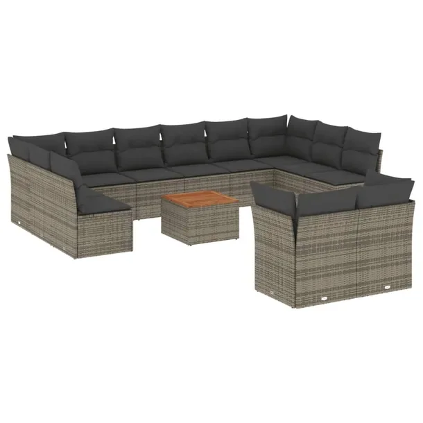 Zestaw mebli ogrodowych modułowych szary rattan PE 62 x 62 x 69 cm