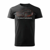 Koszulki męskie - Topslang, Koszulka motoryzacyjna z Chevrolet Camaro, czarna, regular, rozmiar M - miniaturka - grafika 1