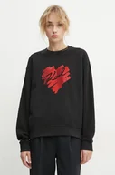 Bluzy damskie - Karl Lagerfeld bluza bawełniana damska kolor czarny z aplikacją A1W20045 - miniaturka - grafika 1