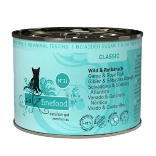 Catz finefood mokra karma dla kota Classic Adult Nr 21 Dziczyzna i karmazyn 6x200 g - Mokra karma dla kotów - miniaturka - grafika 1