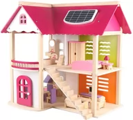 Domki dla lalek - Duży Domek Drewniany dla Lalek z Meblami Taras - miniaturka - grafika 1