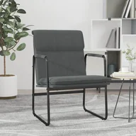 Krzesła - Krzesło wypoczynkowe, ciemnoszare, 55x64x80 cm, obite tkaniną - miniaturka - grafika 1