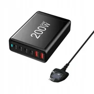 Ładowarki do telefonów - Ładowarka 200W PD 4x USB C 3x QC 3.0 GaN Stacja dokująca do iPhone - miniaturka - grafika 1