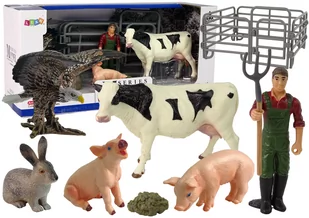 Duży Zestaw Figurek Wieś Farma 11 Elementów Krowa Świnia Królik - Figurki dla dzieci - miniaturka - grafika 1