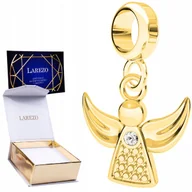 Wisiorki - CHARMS ZŁOTY Wiszący z Aniołem Pozłacany Anioł ze Skrzydłami SREBRO 925 - miniaturka - grafika 1