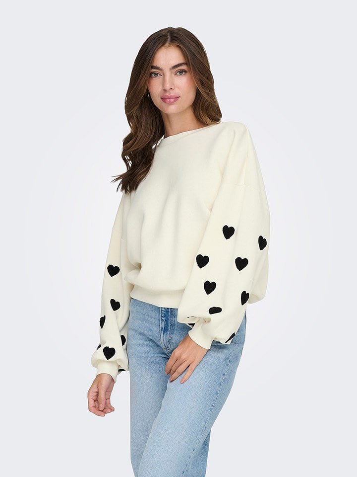 ONLY Bluza w kolorze kremowym