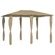 Altany ogrodowe - vidaXL Altana z pokryciem słupków 3x4x2,6 m, taupe, 160 g/m - miniaturka - grafika 1