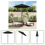 Parasole ogrodowe - The Living Store Parasol - czarny - 200 x 224 cm - aluminium - Parasol - miniaturka - grafika 1