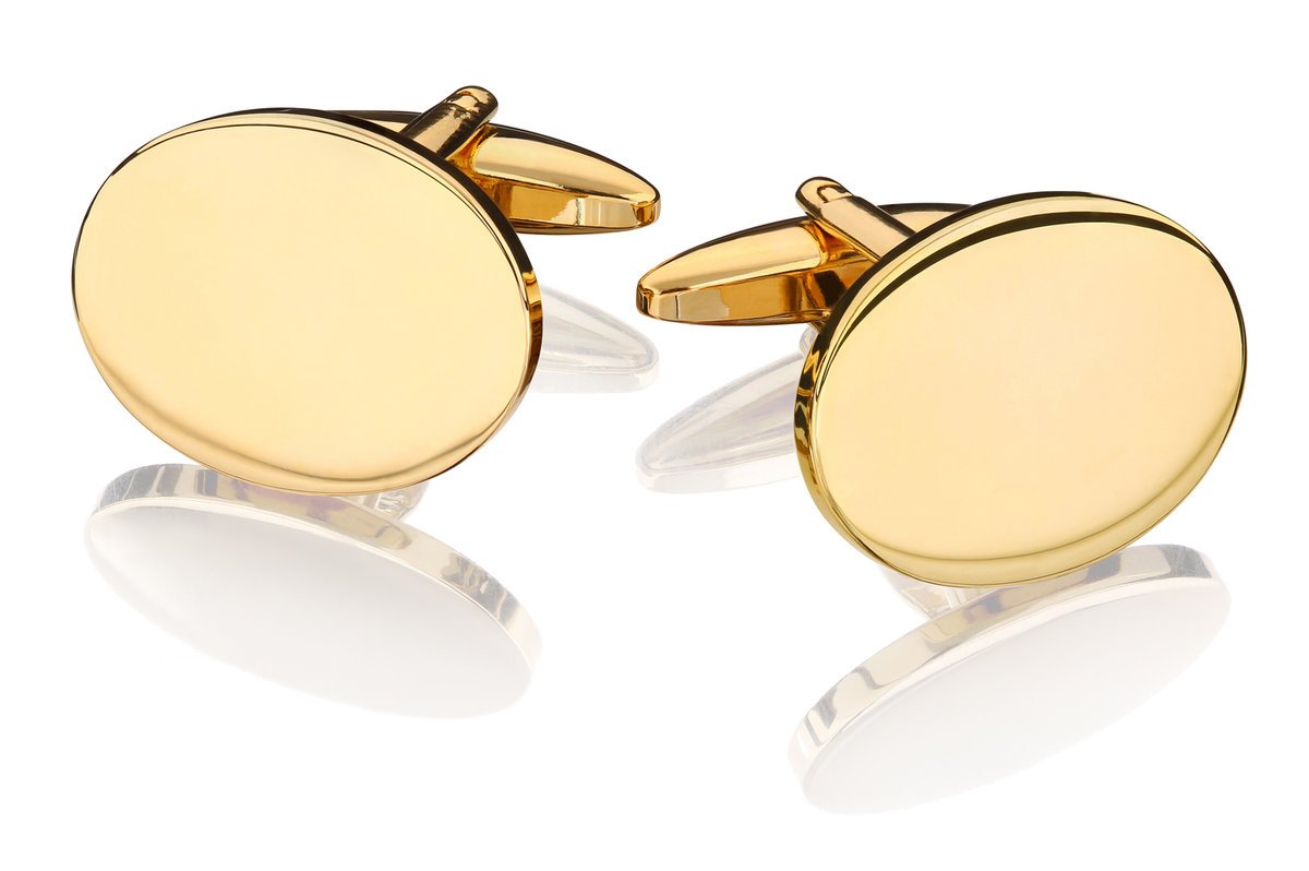 Spinki do mankietów Złote Owalne SD-7021