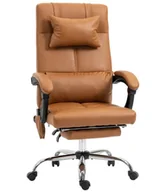 Fotele i krzesła biurowe - Krzesło biurowe z funkcją masażu ergonomiczne brązowe - miniaturka - grafika 1