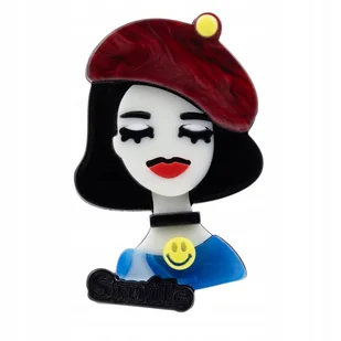 PINETS Broszka Dama w berecie Paryżanka - Broszki - miniaturka - grafika 1