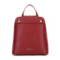 Torebki damskie - Damski plecak ze skóry trapezowy czerwony - miniaturka - grafika 1