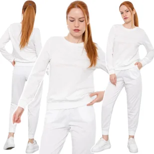 WYGODNY KOMPLET DRESOWY MODNY BASIC DWUCZĘŚCIOWY DRES DAMSKI BIAŁY ROZ. XL - Dresy damskie WYGODNY KOMPLET DRESOWY MODNY BASIC DWUCZĘŚCIOWY DRES DAMSKI BIAŁY ROZ. XL - Dresy damskie - miniaturka - grafika 1