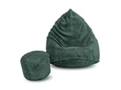 Pufy i podnóżki - Pufa sako XXXXL worek + gratis sztruksowa zielona - miniaturka - grafika 1