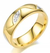 Pierścionki - PIĘKNA PIERŚCIONEK OBRĄCZKA CYRKONIE 316L r.17 - miniaturka - grafika 1