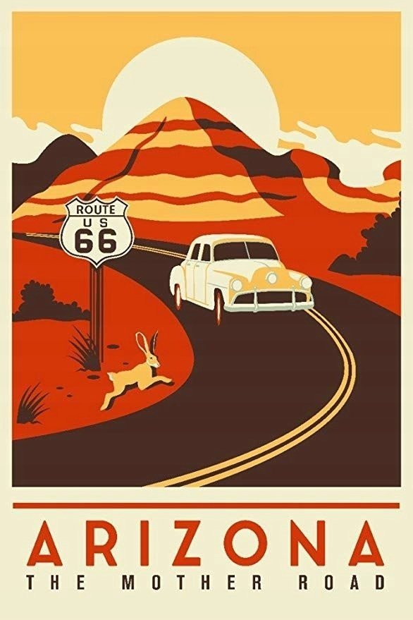 PODKŁADKA POD MYSZ Z Nadruk 22x18cm U.S. Route 66 Vintage Art Tekst Prezent