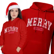 Bluzy damskie - Bluza Damska Świąteczna z nadrukiem Merry Christmas Prezent Dla Niej - miniaturka - grafika 1
