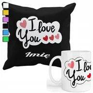 Gadżety dla niej i dla niego - ZESTAW KUBEK + POSZEWKA Z NADRUKIEM-DLA FANA PREZENT WALENTYNKI +IMIĘ - miniaturka - grafika 1