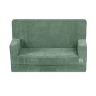 Zestawy mebli dla dzieci - MISIOO Sofa z podłokietnikami Foldie, zielony sztruks premium - miniaturka - grafika 1
