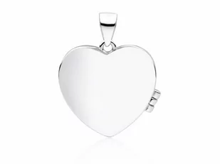 Delikatny rodowany srebrny otwierany wisiorek puzderko sekretnik gładkie serce srebro 925 Z1816R - Wisiorki - miniaturka - grafika 2