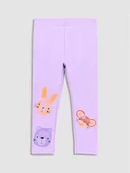 Legginsy - Coccodrillo Legginsy WC3122104RPN Fioletowy Slim Fit - miniaturka - grafika 1