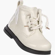 Botki damskie - Trzewiki Dziecięce Botki Ekoskóra Zimowe Ocieplane Beżowe Apawwa SQ626 Beżowy 24 - miniaturka - grafika 1