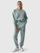 Spodnie damskie - Damskie spodnie dresowe z bawełną 4FWAW24TTROF0819-47S Zielony - miniaturka - grafika 1