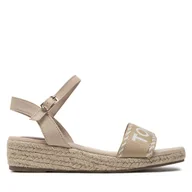 Buty dla dziewczynek - Espadryle Tommy Hilfiger Rope Wedge Sandal T3A7-33287-0890 S Beżowy - miniaturka - grafika 1