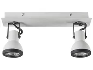 Lampy sufitowe - Lampa Sufitowa 2-punktowa Prostokątna Metalowa Biała Z Czarnym Baro! - miniaturka - grafika 1