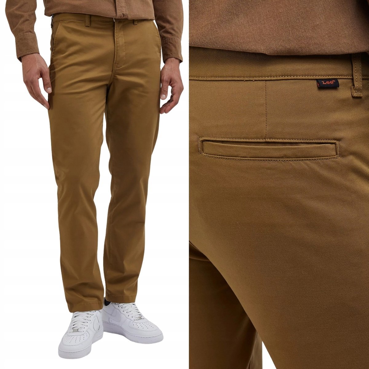 Lee Regular Chino Stone bawełniane spodnie materiałowe chinosy W28 L32