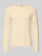 Swetry męskie - Sweter basic z dzianiny z okrągłym dekoltem i zwiniętymi brzegami - miniaturka - grafika 1