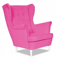 Fotele - Fotel Uszak skandynawski Fuksja, intensywny róż - miniaturka - grafika 1