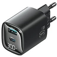Ładowarki do telefonów - USAMS Ład. siec. CC229 30W GaN USB-C/USB-A Fast Charging XC Series czarny/black CC229TC01 - miniaturka - grafika 1