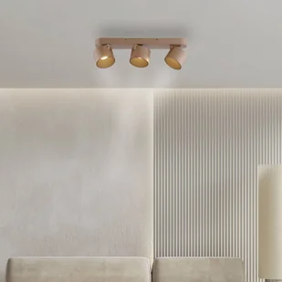 PURE reflektor sufitowy LED Cup, kolor brązowy, 56 cm, metal, 3-punktowa. możliwość ściemniania, brązowy / mosiężny, salon / jadalnia, metal, nowoczesny - Lampy sufitowe - miniaturka - grafika 1