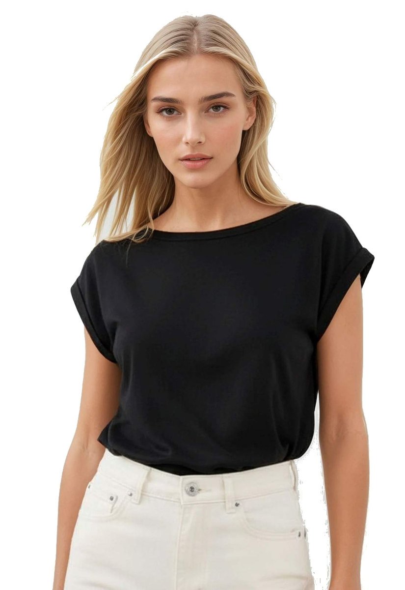 Koszulka damska oversize z krótkim rękawem Norilla czarna M