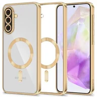 Etui i futerały do telefonów - Etui TECH-PROTECT MagFlex MagSafe do Samsung Galaxy A36 5G Przezroczysto-złoty - miniaturka - grafika 1