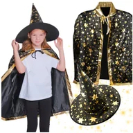 Dodatki do strojów karnawałowych - Przebranie Czarodzieja Czapka Hallowen Kostium Zestaw Peleryna Gwiazdki Bal - miniaturka - grafika 1
