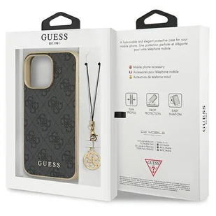 Guess GUHCP14XGF4GGR iPhone 14 Pro Max 6.7" szary/grey hardcase 4G Charms Collection - Etui i futerały do telefonów - miniaturka - grafika 6