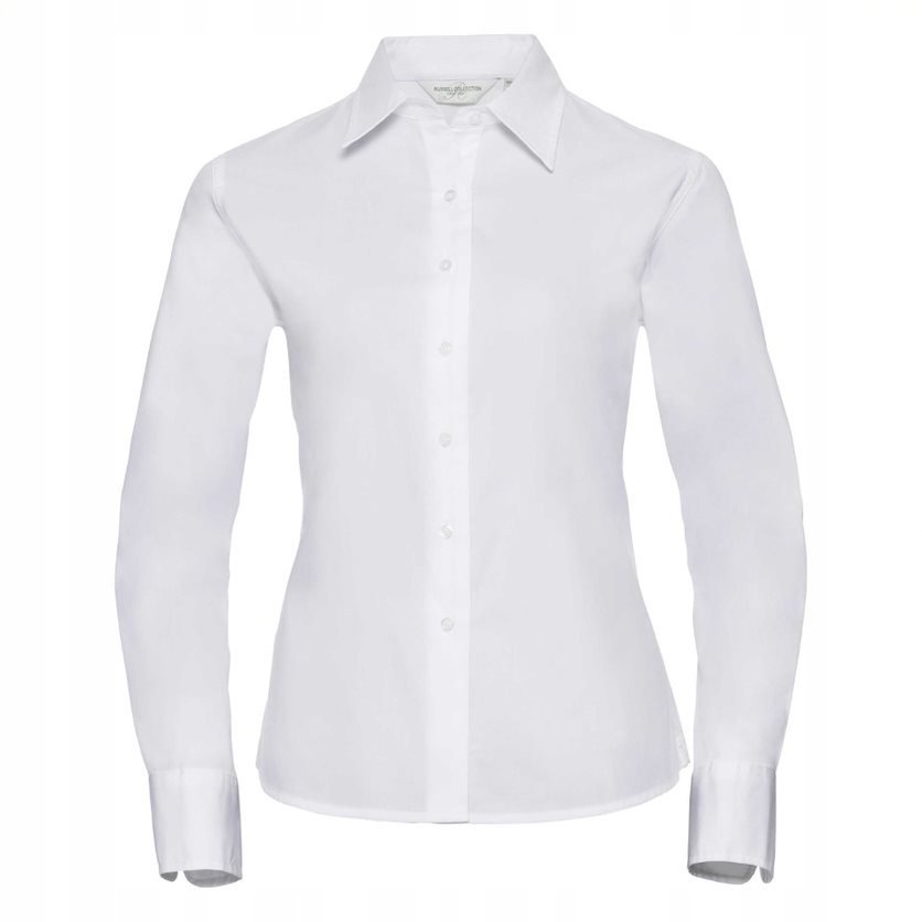 Koszula damska slim z długim rękawem Biały r. 2XL