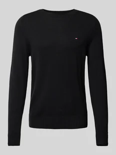 Sweter wełniany z wyhaftowanym logo - Swetry damskie - miniaturka - grafika 1