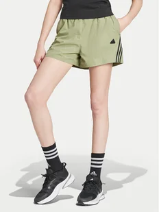 adidas Szorty sportowe Future Icons 3-Stripes IW7707 Zielony Loose Fit - Spodenki damskie - miniaturka - grafika 1