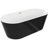 Wanny - Mexen Luna wanna wolnostojąca 140 x 75 cm, biała/czarna, przelew złoty szczotkowany - 52031407575-55 - miniaturka - grafika 1