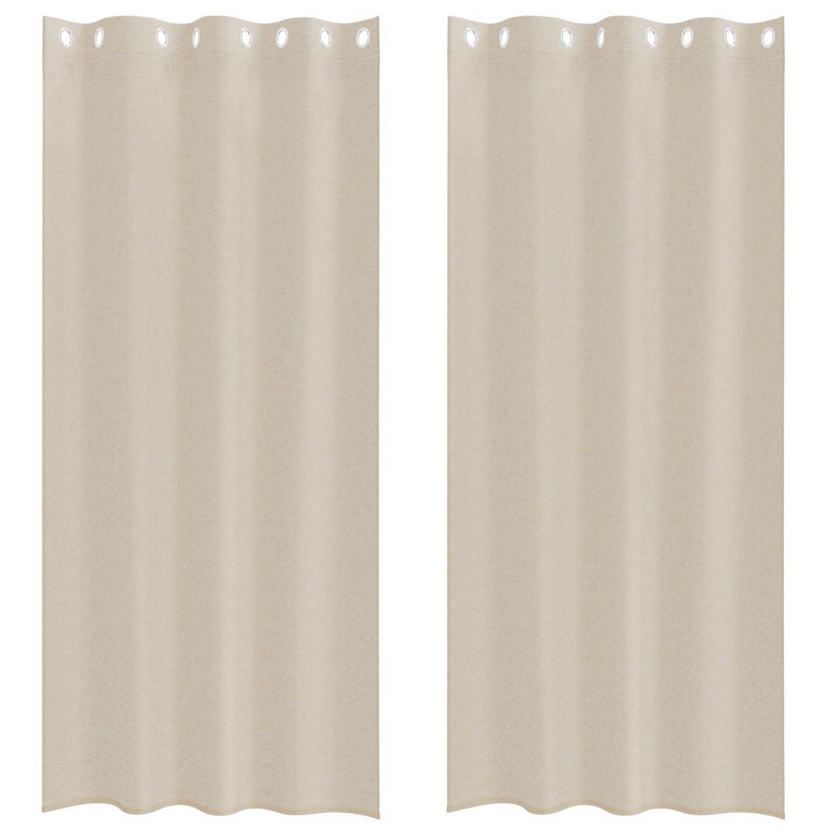 vidaXL Zasłony z zasłonami 2 pcs Piasek 140 x 225 cm Poliester