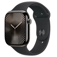 Smartwatch - Apple Watch 10 GPS + Cellular 46mm z tytanu łupkowym pasek sportowy S/M Czarny - miniaturka - grafika 1