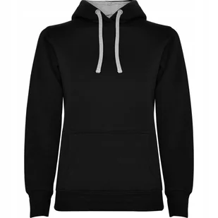 Bluza Damska z Kapturem GRUBA Kangurka ROLY 1068 BLACK/HEATHER GREY M - Bluzy damskie - miniaturka - grafika 1