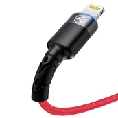 Kable USB - Tellur Data Cable Usb To Lightning With Led Light, 3A, 1.2M, Red - miniaturka - grafika 1