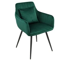 Krzesła - Krzesło tapicerowane DC0082-2 zielony welur - miniaturka - grafika 1